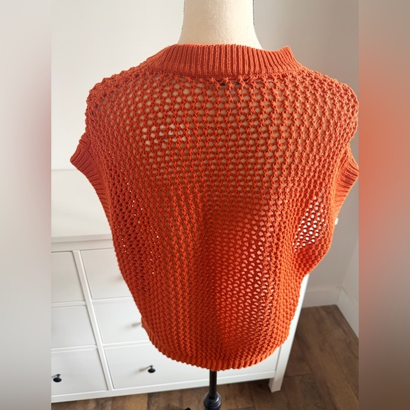 NWT Madewell Vibrant Orange Knit Top - Picture 3 of 5